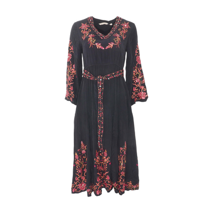 Black Petite Floral Midi Dress