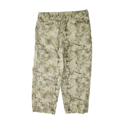 Beige Print Classic Jeans
