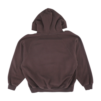 Brown Solid Hoodie Pullover