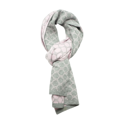 Reversible Monogram Scarf in Pink and Gray