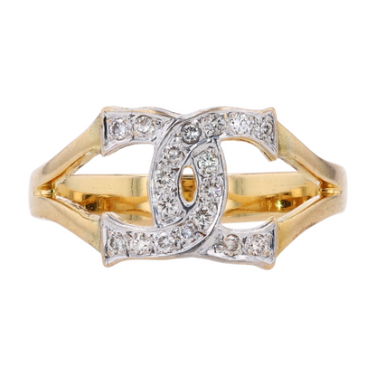 14K Yellow Gold Diamond Fashion Ring