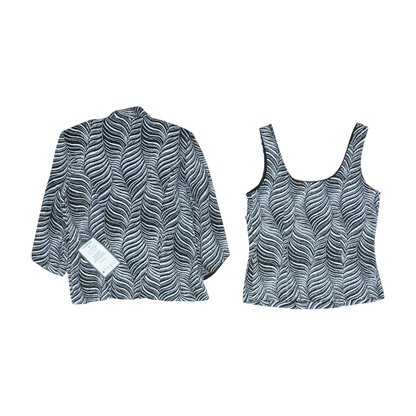 Black Graphic Jacket and Tank Set