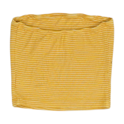 Mustard Striped Cropped Blouse