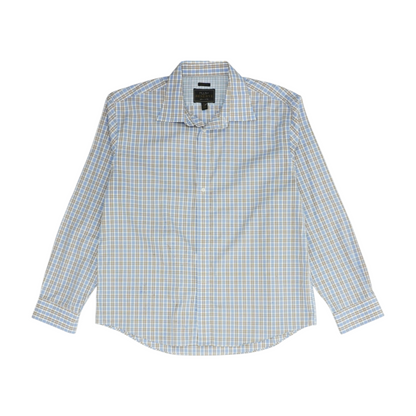 Blue Plaid Long Sleeve Button Down