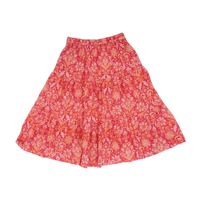 Pink Floral Midi Skirt