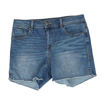 Blue Solid Denim Shorts