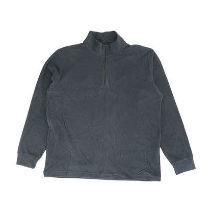 Black Solid 1/4 Zip Pullover