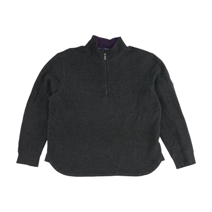 Gray Solid 1/4 Zip Pullover