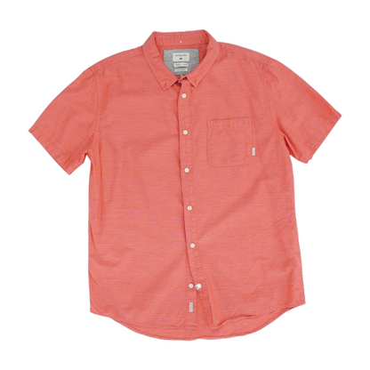 Coral Solid Short Sleeve Button Down