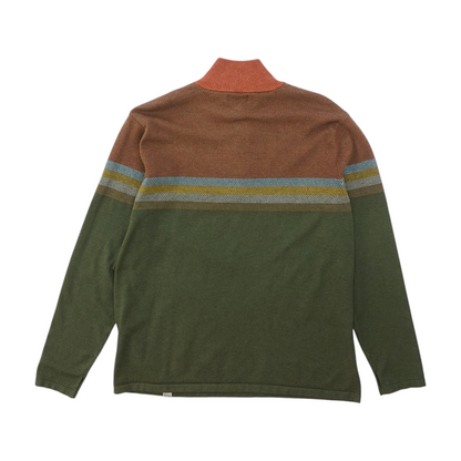 Green Chevron 1/4 Zip Pullover