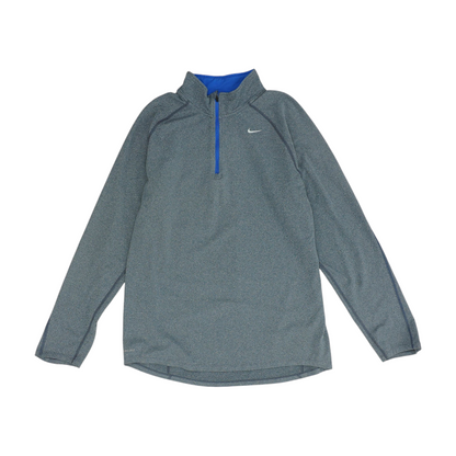 Gray Solid 1/4 Zip Pullover