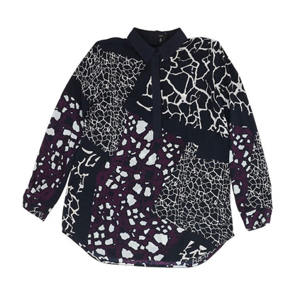Black Graphic Long Sleeve Blouse