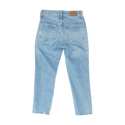 Blue Solid Mid Rise Regular Jeans