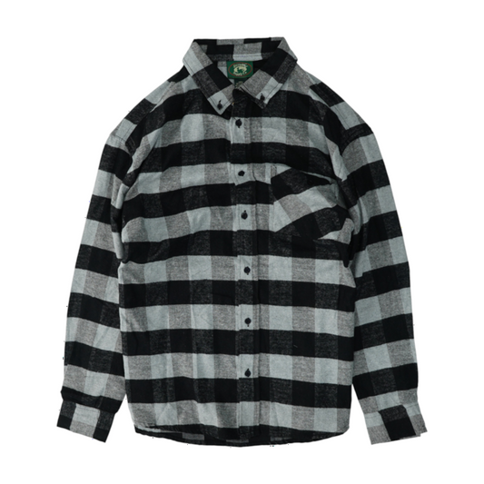 Gray Check Flannel Button Down