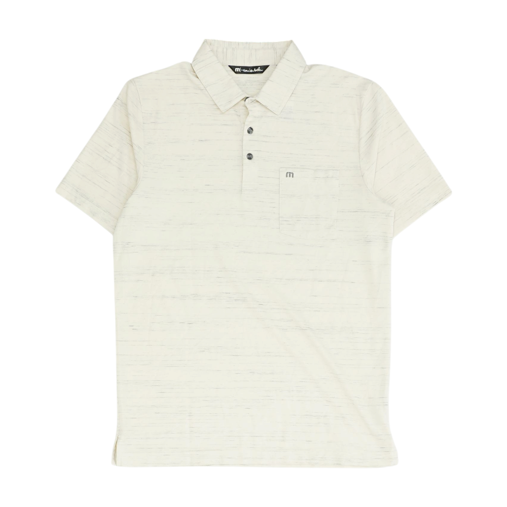 Beige Abstract Short Sleeve Polo