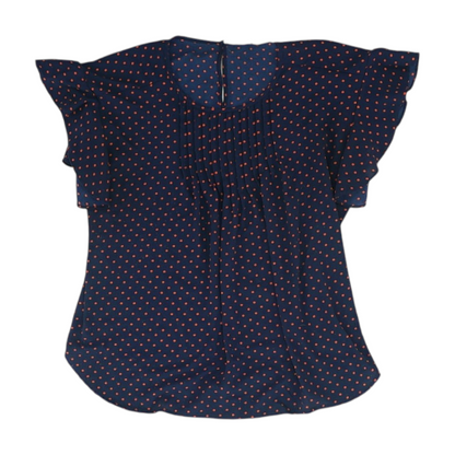 Navy Polka Dot Blouse
