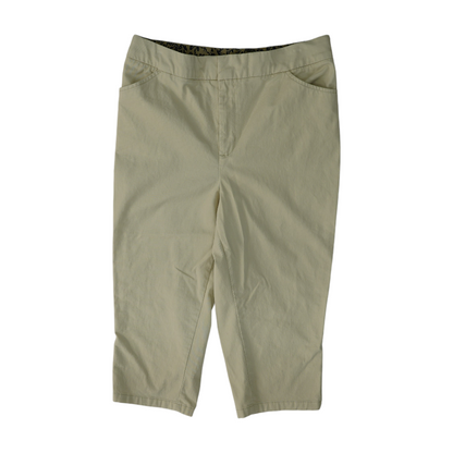 Khaki Solid Chino Capris