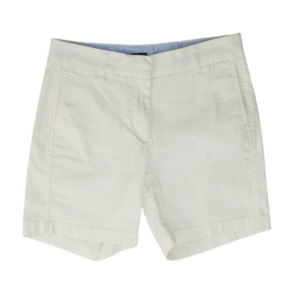 White Solid Chino Shorts