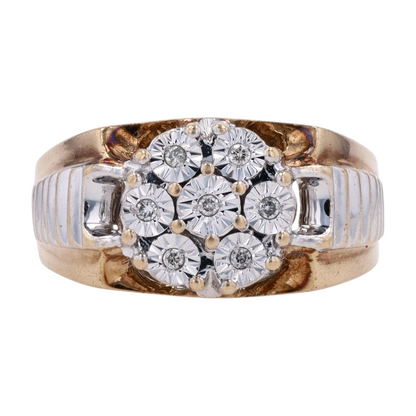 1/10 ctw 10K Two-Tone Gold Diamond Statement Ring