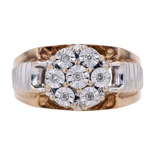 1/10 ctw 10K Two-Tone Gold Diamond Statement Ring