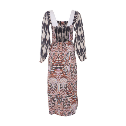 Multi Abstract Midi Dress