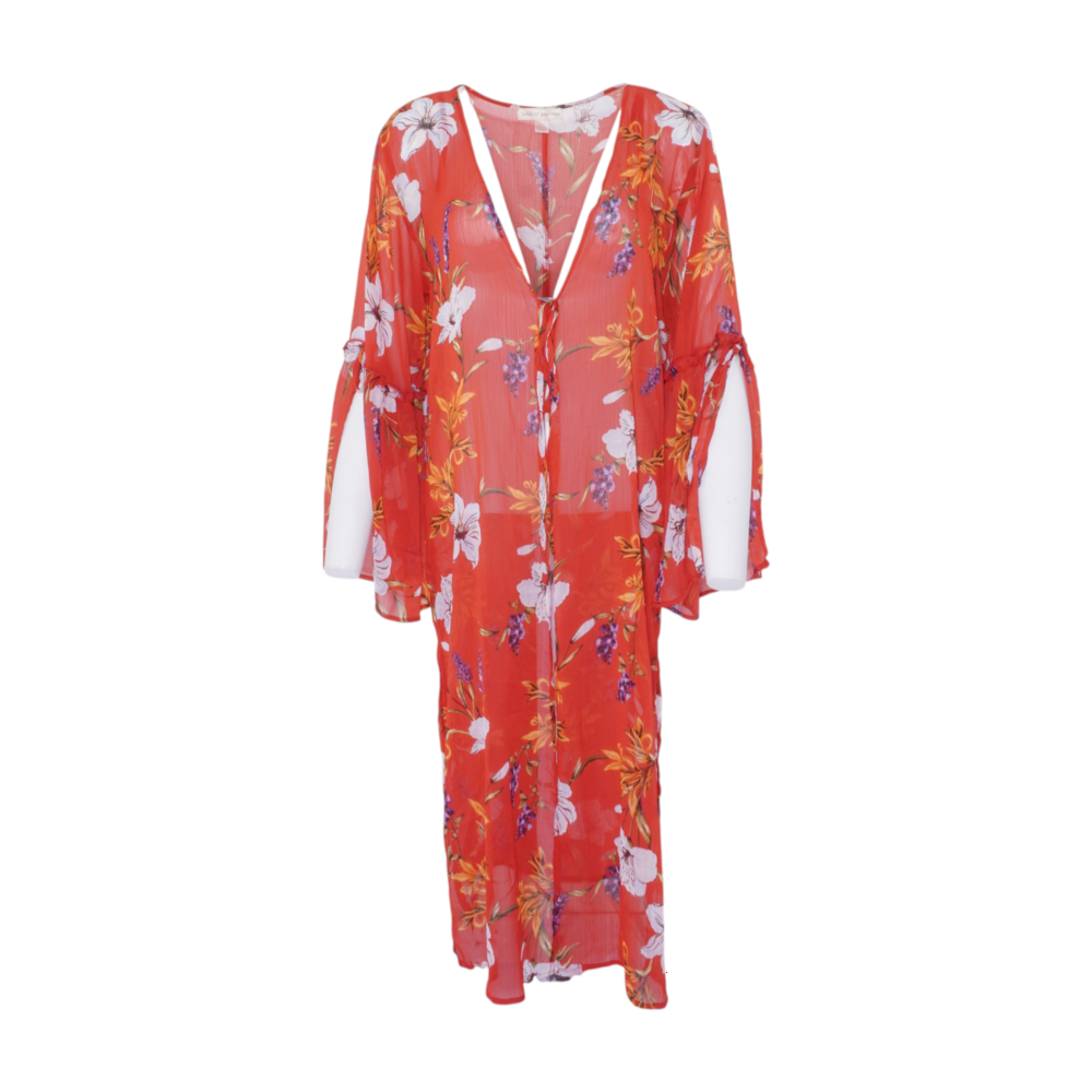 Red Floral Cardigan