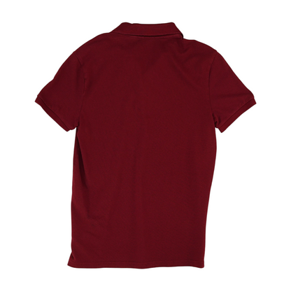Maroon Solid Short Sleeve Polo