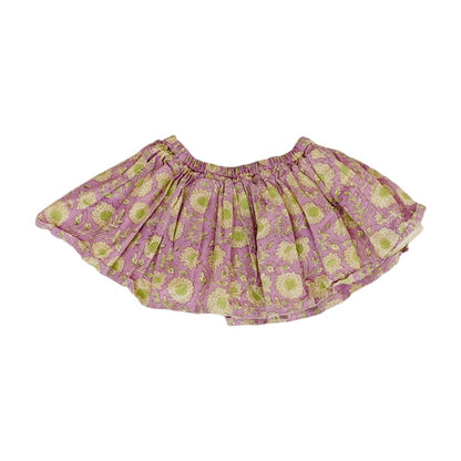 Purple Floral Midi Skirt