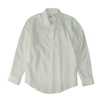 White Solid Long Sleeve Button Down
