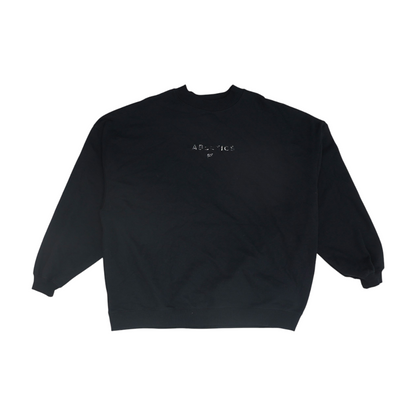 Black Solid Sweatshirt Pullover