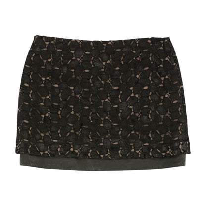 Black Eyelet Mini Skirt