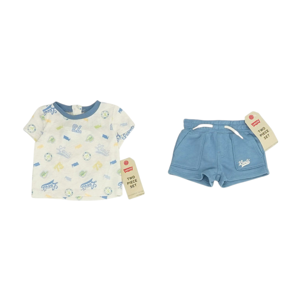 Gray Graphic Short Sleeve Set