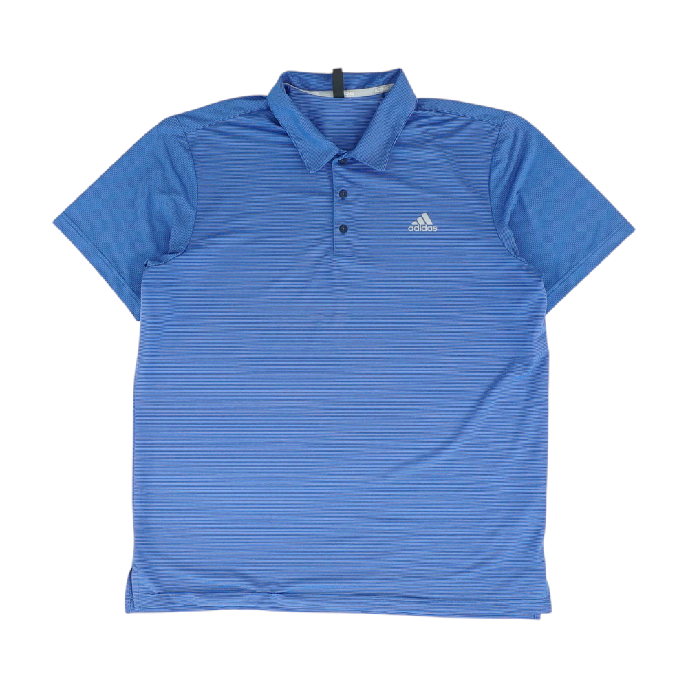 Blue Striped Short Sleeve Polo