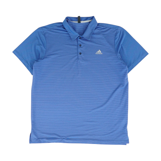 Blue Striped Short Sleeve Polo