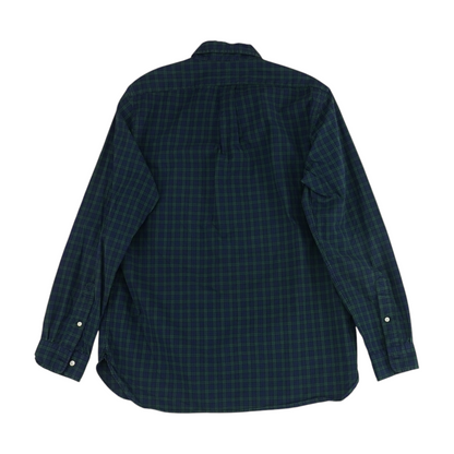 Navy Check Long Sleeve Button Down