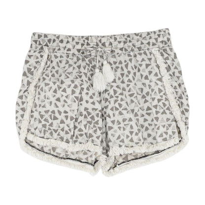 Beige Geometric Shorts
