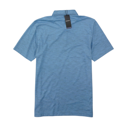 Blue Striped Short Sleeve Polo