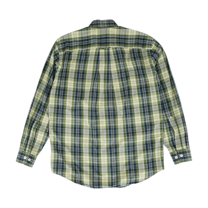 Green Plaid Long Sleeve Button Down