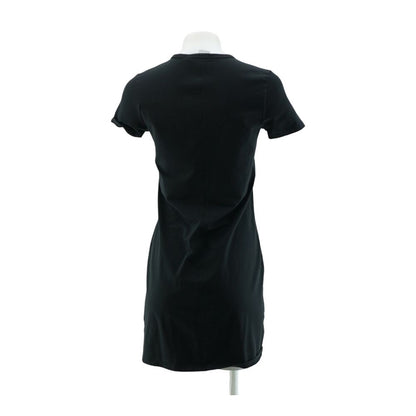 Black Solid Midi Dress