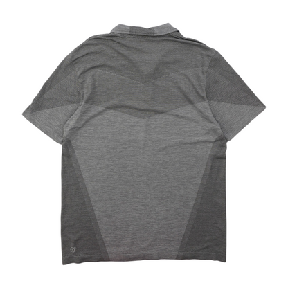 Gray Solid Short Sleeve Polo
