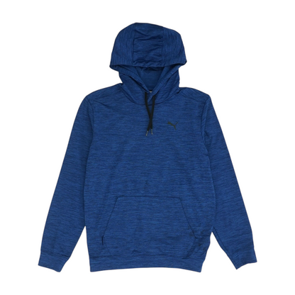 Blue Solid Hoodie Pullover