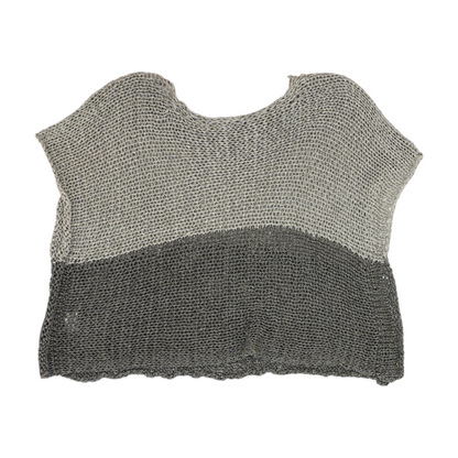 Gray Color Block Blouse