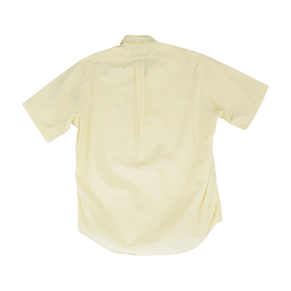 Yellow Solid Short Sleeve Button Down