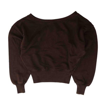 Brown Solid Sweatshirt Pullover