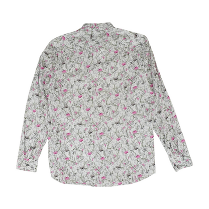 Neon Yellow Floral Long Sleeve Button Down