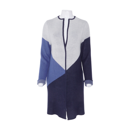 Navy Color Block Cardigan Sweater