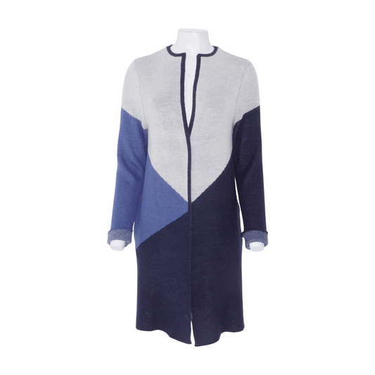 Navy Color Block Cardigan Sweater