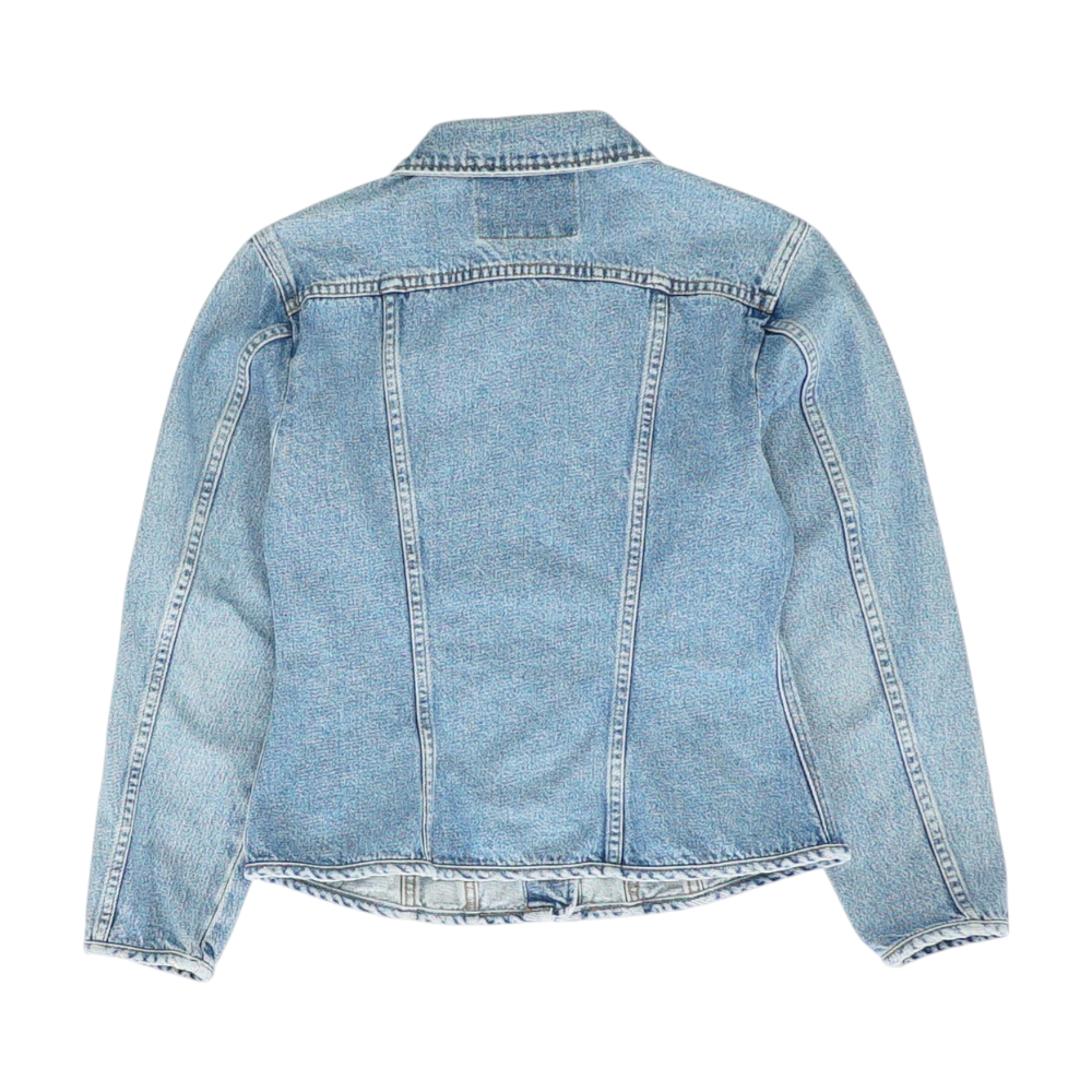 Blue Solid Denim Jacket
