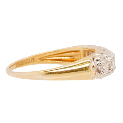 14K Gold Five Stone Diamond Band
