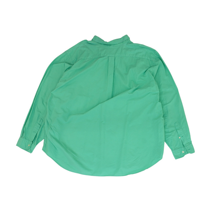Green Big & Tall Solid Long Sleeve Button Down